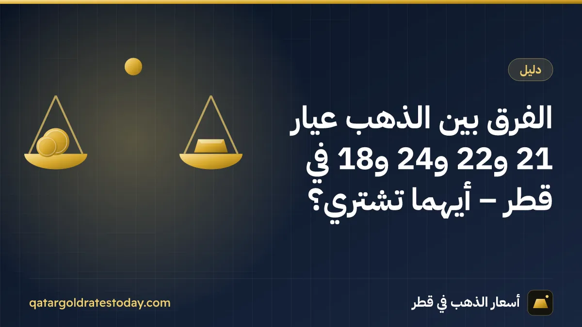 الفرق بين الذهب عيار 21 و22 و24 و18 في قطر – أيهما تشتري؟